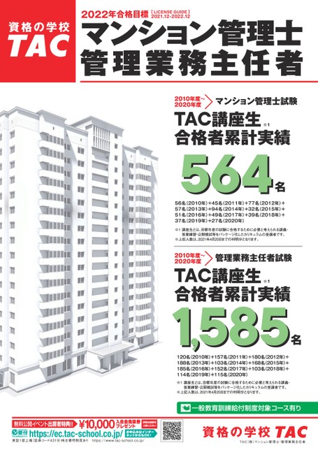 TAC　管理業務主任者　マンション管理士　2022合格目標-
